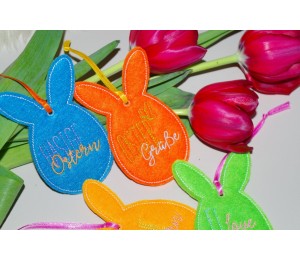 Stickdatei ITH - Anhänger Hasen Eier Ostern